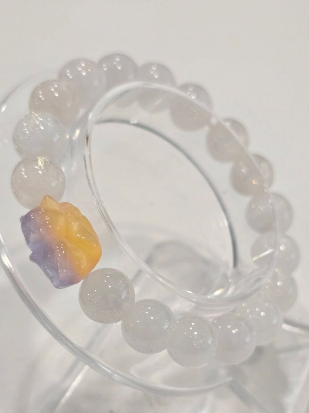 Handmade ✦ UV Reactive Color‑Changing Bracelet ✦ Nine‑Tail Fox Accent 10mm NWT - Picture 9 of 16